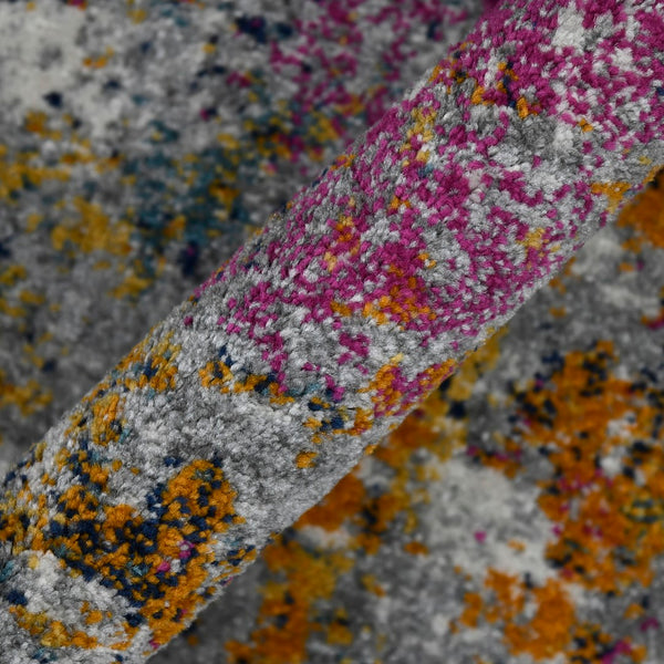 AMER Rugs Montana MON-12 Power-Loomed Abstract Modern & Contemporary Area Rug Blue/Pink 8'10" x 11'10"