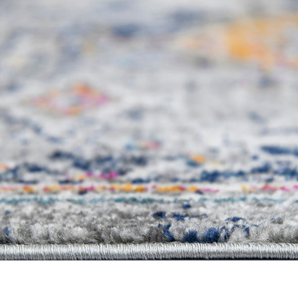 AMER Rugs Montana MON-13 Power-Loomed Geometric Southwestern Area Rug Blue/Orange 8'10" x 11'10"