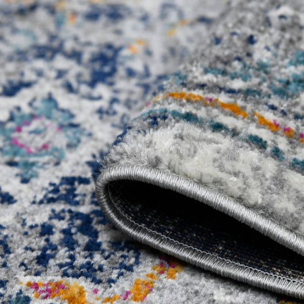 AMER Rugs Montana MON-13 Power-Loomed Geometric Southwestern Area Rug Blue/Orange 8'10" x 11'10"