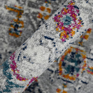 AMER Rugs Montana MON-13 Power-Loomed Geometric Southwestern Area Rug Blue/Orange 8'10" x 11'10"