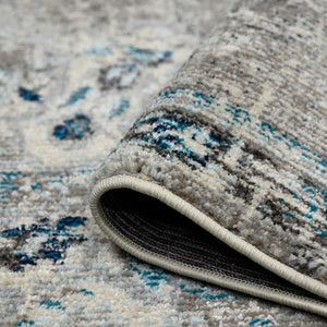 AMER Rugs Montana MON-14 Power-Loomed Medallion Transitional Area Rug Teal 8'10" x 11'10"