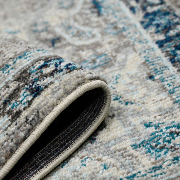 AMER Rugs Montana MON-14 Power-Loomed Medallion Transitional Area Rug Teal 8'10" x 11'10"