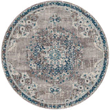 AMER Rugs Montana MON-14 Power-Loomed Medallion Transitional Area Rug Teal 7'6" x 7'6"R