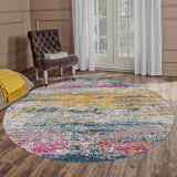 AMER Rugs Montana MON-2 Power-Loomed Abstract Modern & Contemporary Area Rug Orange/Pink 7'6" x 7'6"R