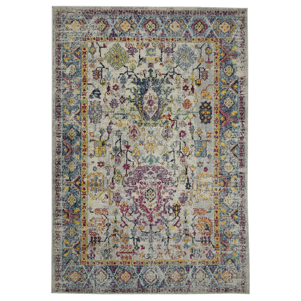AMER Rugs Montana MON-3 Power-Loomed Bordered Persian Area Rug Gray/Orange 8'10" x 11'10"