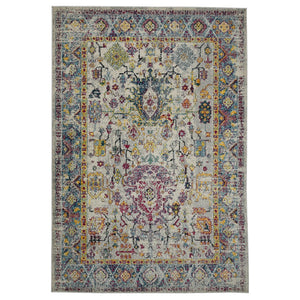 AMER Rugs Montana MON-3 Power-Loomed Bordered Persian Area Rug Gray/Orange 8'10" x 11'10"