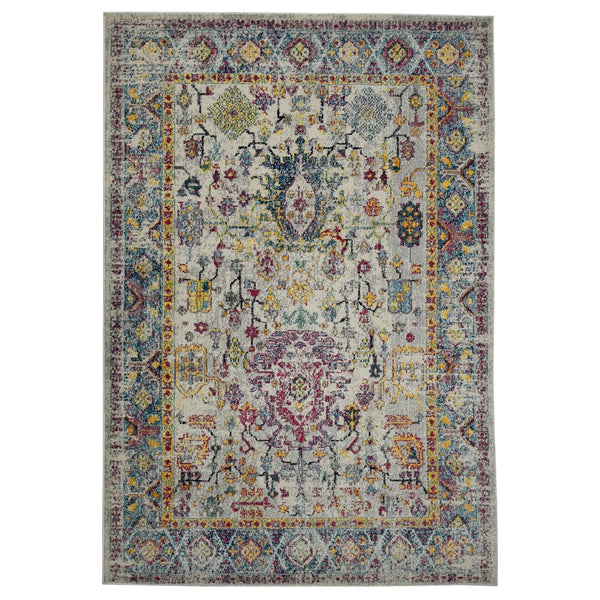 AMER Rugs Montana MON-3 Power-Loomed Bordered Persian Area Rug Gray/Orange 8'10" x 11'10"