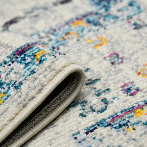 AMER Rugs Montana MON-4 Power-Loomed Bordered Persian Area Rug Ivory/Yellow 8'10" x 11'10"