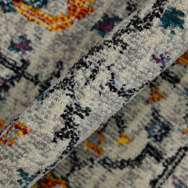 AMER Rugs Montana MON-4 Power-Loomed Bordered Persian Area Rug Ivory/Yellow 8'10" x 11'10"