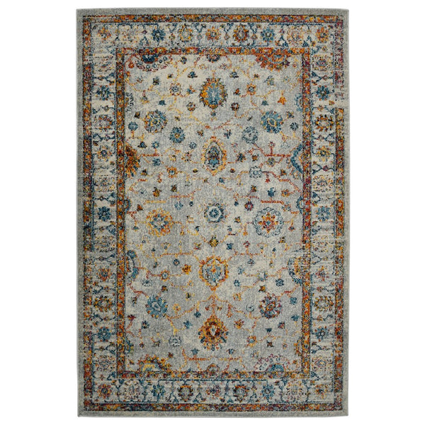 AMER Rugs Montana MON-5 Power-Loomed Bordered Persian Area Rug Ivory/Orange 8'10" x 11'10"