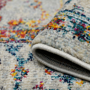 AMER Rugs Montana MON-5 Power-Loomed Bordered Persian Area Rug Ivory/Orange 8'10" x 11'10"