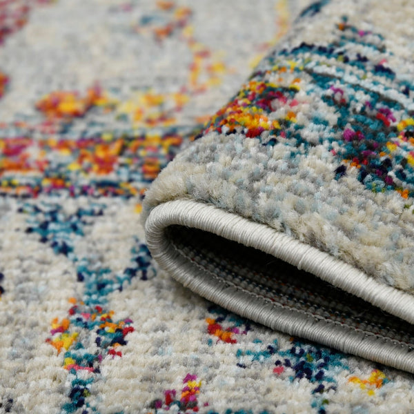 AMER Rugs Montana MON-5 Power-Loomed Bordered Persian Area Rug Ivory/Orange 8'10" x 11'10"