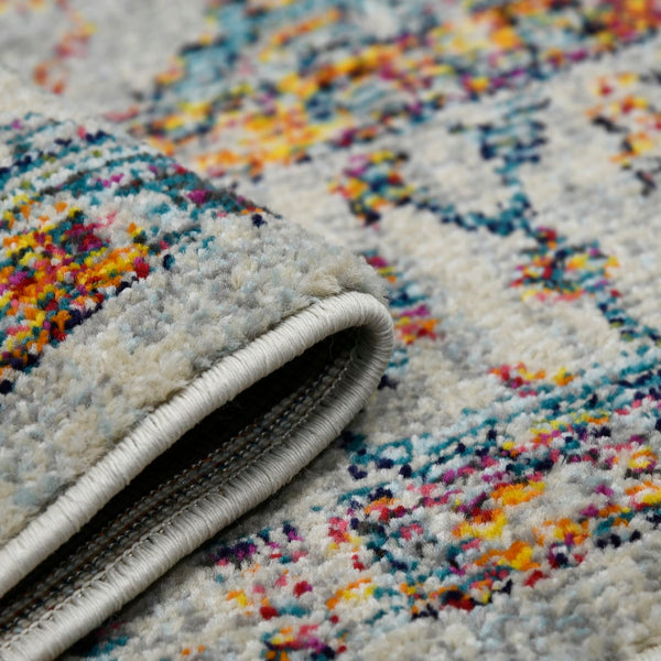 AMER Rugs Montana MON-5 Power-Loomed Bordered Persian Area Rug Ivory/Orange 8'10" x 11'10"