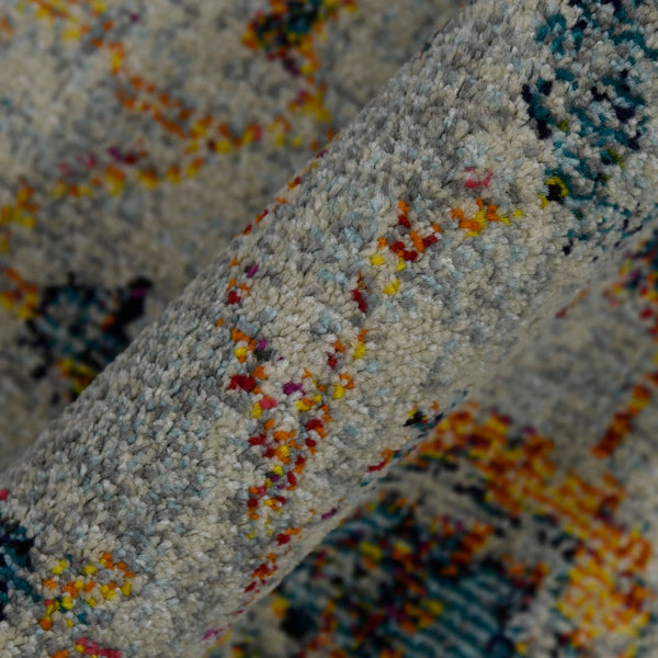 AMER Rugs Montana MON-5 Power-Loomed Bordered Persian Area Rug Ivory/Orange 8'10" x 11'10"