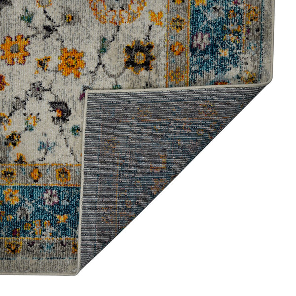 AMER Rugs Montana MON-6 Power-Loomed Bordered Persian Area Rug Blue/Orange 8'10" x 11'10"