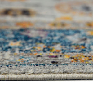 AMER Rugs Montana MON-6 Power-Loomed Bordered Persian Area Rug Blue/Orange 8'10" x 11'10"