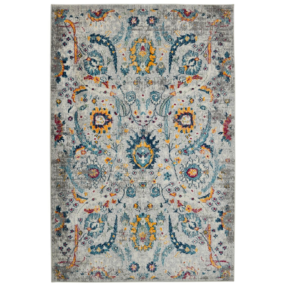 AMER Rugs Montana MON-7 Power-Loomed Botanical Transitional Area Rug Ivory/Orange 8'10" x 11'10"
