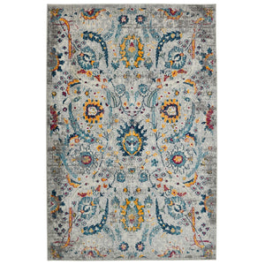 AMER Rugs Montana MON-7 Power-Loomed Botanical Transitional Area Rug Ivory/Orange 8'10" x 11'10"