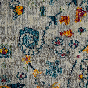 AMER Rugs Montana MON-7 Power-Loomed Botanical Transitional Area Rug Ivory/Orange 8'10" x 11'10"