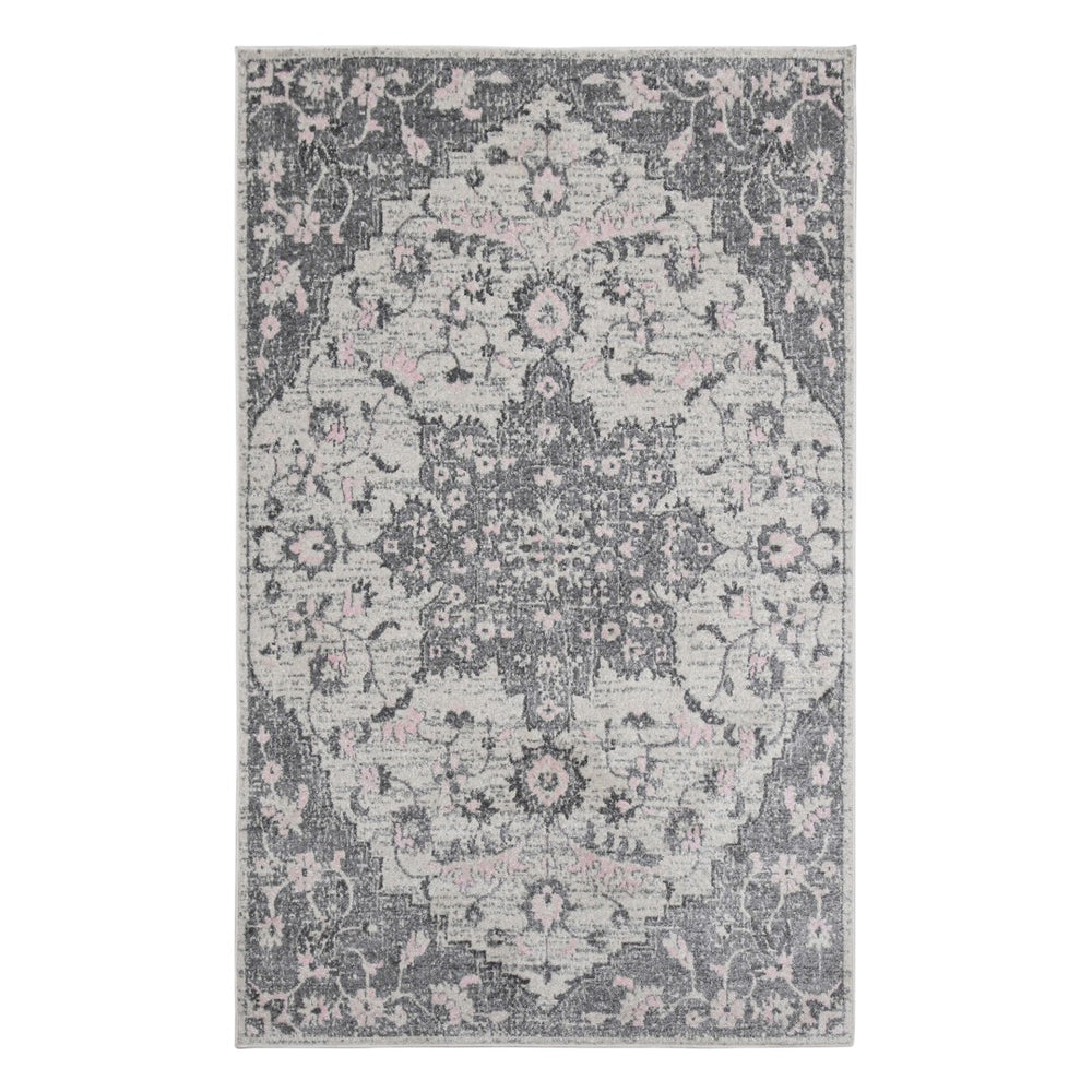 AMER Rugs Montana MON-8 Power-Loomed Medallion Transitional Area Rug Gray 8'10" x 11'10"