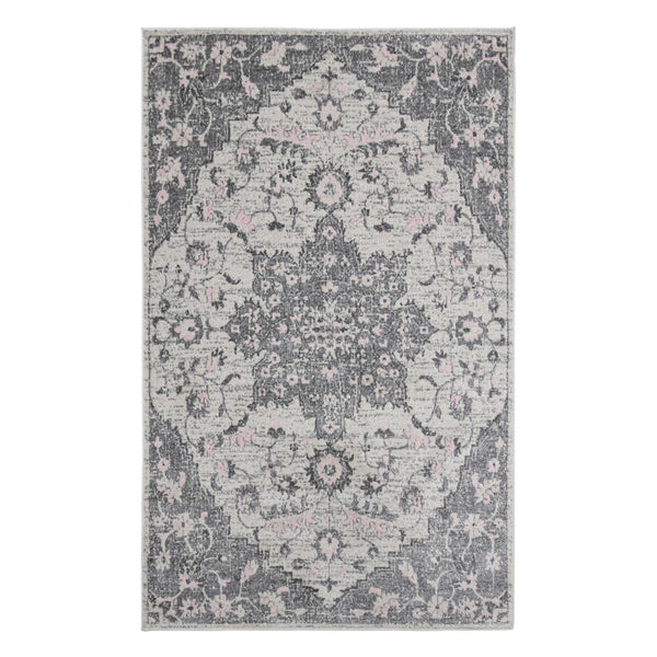 AMER Rugs Montana MON-8 Power-Loomed Medallion Transitional Area Rug Gray 8'10" x 11'10"