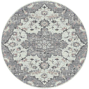 AMER Rugs Montana MON-8 Power-Loomed Medallion Transitional Area Rug Gray 7'6" x 7'6"R
