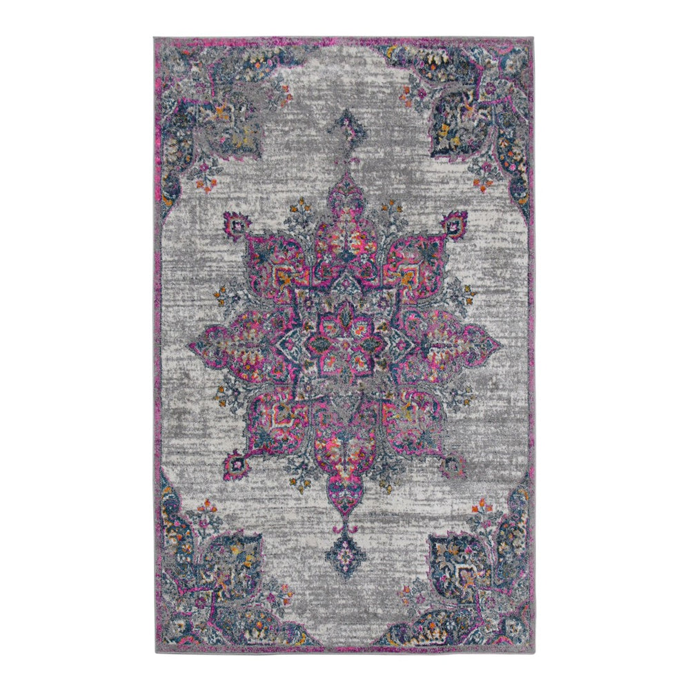 AMER Rugs Montana MON-9 Power-Loomed Medallion Transitional Area Rug Pink 8'10" x 11'10"