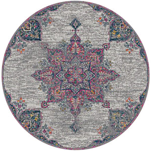 AMER Rugs Montana MON-9 Power-Loomed Medallion Transitional Area Rug Pink 7'6" x 7'6"R