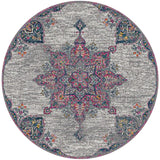 AMER Rugs Montana MON-9 Power-Loomed Medallion Transitional Area Rug Pink 7'6" x 7'6"R