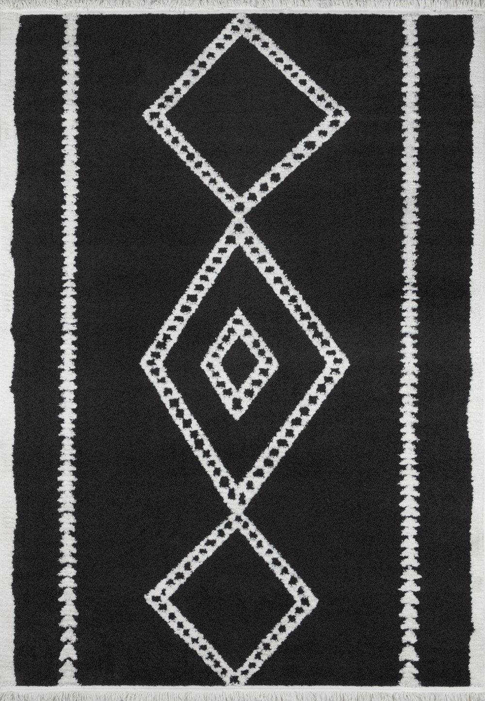 Momeni Monaco MOA-7 Machine Made Contemporary Geometric Indoor Area Rug Black 9'10" x 12'10" MONACMOA-7BLK9ACA