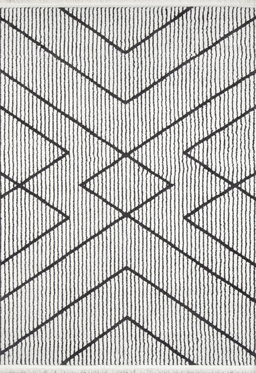 Momeni Monaco MOA-8 Machine Made Contemporary Geometric Indoor Area Rug Ivory 9'10" x 12'10" MONACMOA-8IVY9ACA