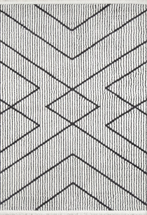 Momeni Monaco MOA-8 Machine Made Contemporary Geometric Indoor Area Rug Ivory 9'10" x 12'10" MONACMOA-8IVY9ACA