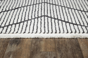 Momeni Monaco MOA-8 Machine Made Contemporary Geometric Indoor Area Rug Ivory 9'10" x 12'10" MONACMOA-8IVY9ACA