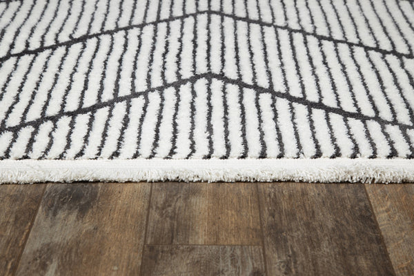 Momeni Monaco MOA-8 Machine Made Contemporary Geometric Indoor Area Rug Ivory 9'10" x 12'10" MONACMOA-8IVY9ACA