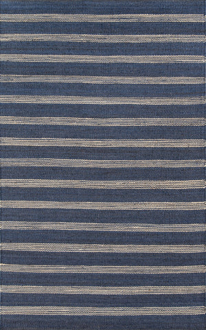 Momeni Novogratz Montauk MTK-1 Hand Woven Contemporary Striped Indoor Area Rug Navy 8'6" x 11'6" MONTAMTK-1NVY86B6