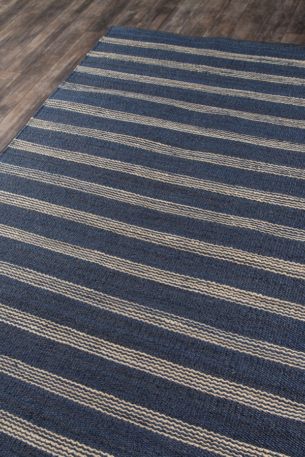 Momeni Novogratz Montauk MTK-1 Hand Woven Contemporary Striped Indoor Area Rug Navy 8'6" x 11'6" MONTAMTK-1NVY86B6