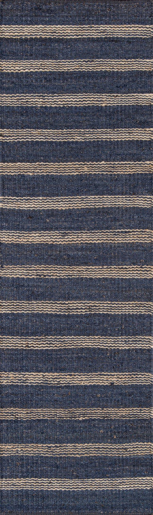 Momeni Novogratz Montauk MTK-1 Hand Woven Contemporary Striped Indoor Area Rug Navy 8'6" x 11'6" MONTAMTK-1NVY86B6