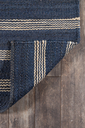 Momeni Novogratz Montauk MTK-1 Hand Woven Contemporary Striped Indoor Area Rug Navy 8'6" x 11'6" MONTAMTK-1NVY86B6