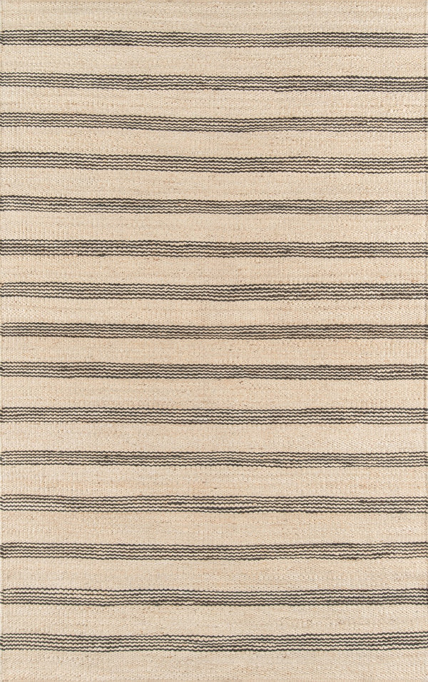 Momeni Novogratz Montauk MTK-2 Hand Woven Contemporary Striped Indoor Area Rug Charcoal 8'6" x 11'6" MONTAMTK-2CHR86B6