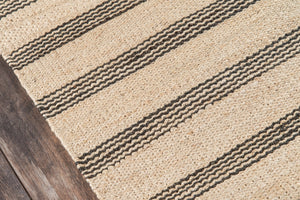 Momeni Novogratz Montauk MTK-2 Hand Woven Contemporary Striped Indoor Area Rug Charcoal 8'6" x 11'6" MONTAMTK-2CHR86B6
