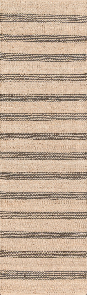 Momeni Novogratz Montauk MTK-2 Hand Woven Contemporary Striped Indoor Area Rug Charcoal 8'6" x 11'6" MONTAMTK-2CHR86B6