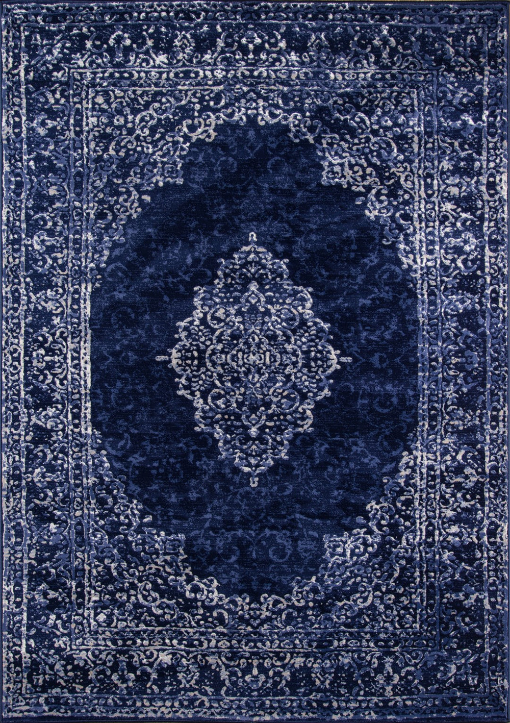 Momeni Monterey MO-03 Machine Made Traditional Medallion Indoor Area Rug Blue 8'6" x 11'6" MONTEMO-03BLU86B6