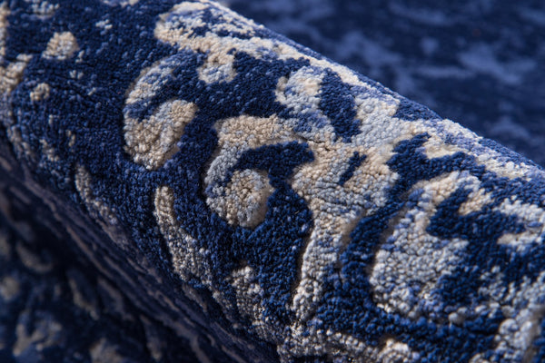 Momeni Monterey MO-03 Machine Made Traditional Medallion Indoor Area Rug Blue 8'6" x 11'6" MONTEMO-03BLU86B6