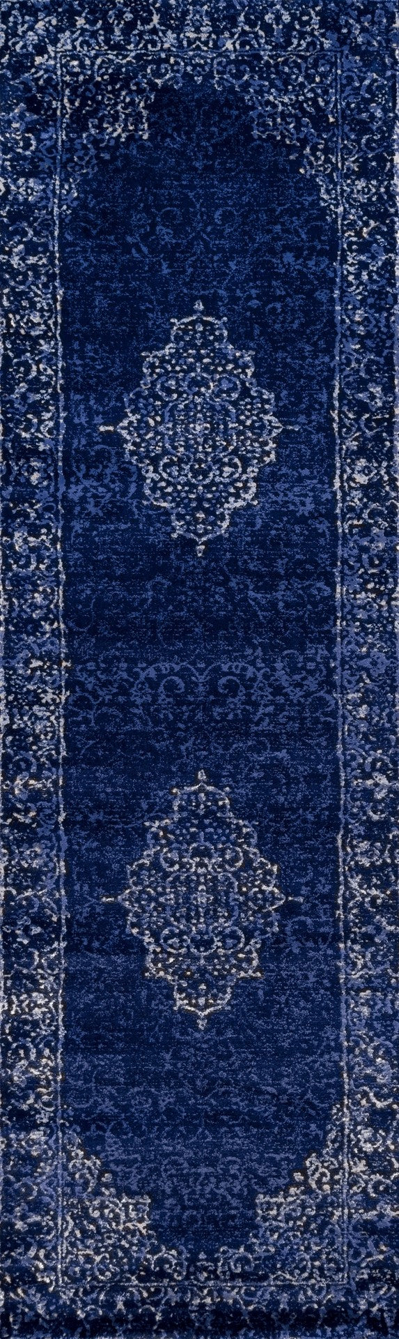 Momeni Monterey MO-03 Machine Made Traditional Medallion Indoor Area Rug Blue 8'6" x 11'6" MONTEMO-03BLU86B6