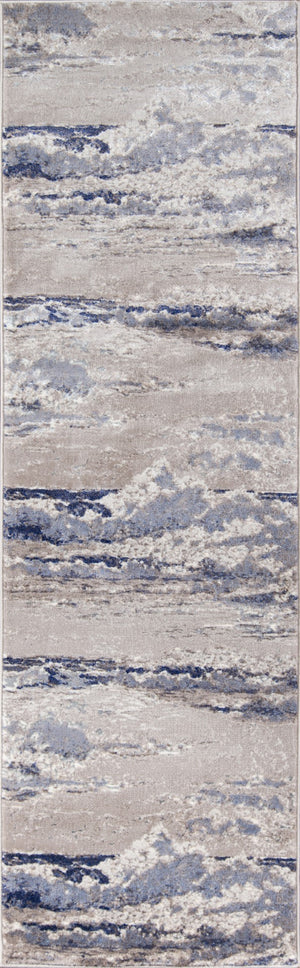 Momeni Monterey MO-08 Machine Made Contemporary Abstract Indoor Area Rug Blue 8'6" x 11'6" MONTEMO-08BLU86B6