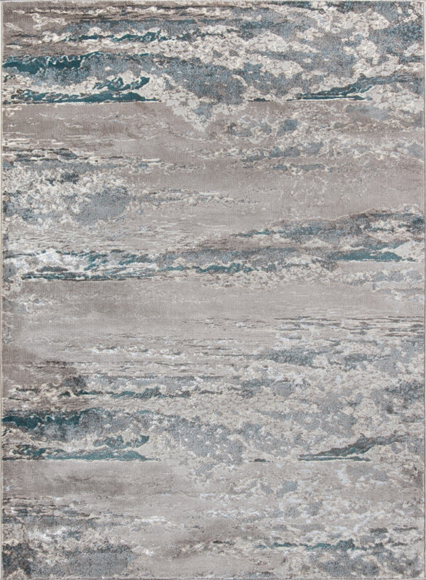 Momeni Monterey MO-08 Machine Made Contemporary Abstract Indoor Area Rug Teal 8'6" x 11'6" MONTEMO-08TEL86B6