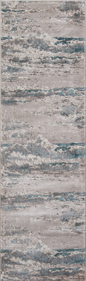Momeni Monterey MO-08 Machine Made Contemporary Abstract Indoor Area Rug Teal 8'6" x 11'6" MONTEMO-08TEL86B6