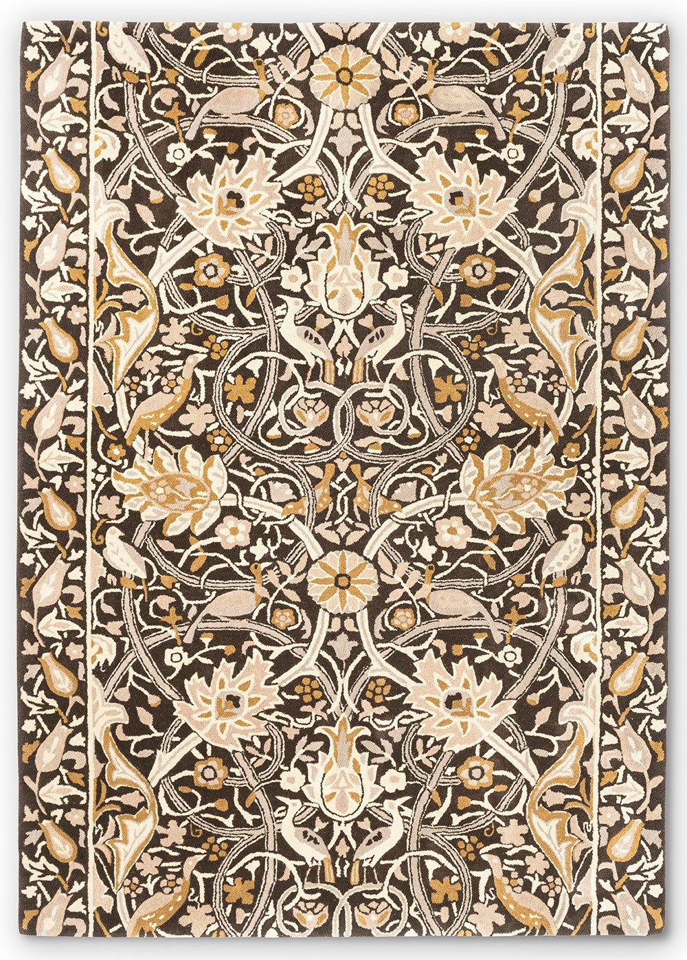 Morris Hand-Tufted Autumn Flowers Rug in Pure Wool - Timeless Design f