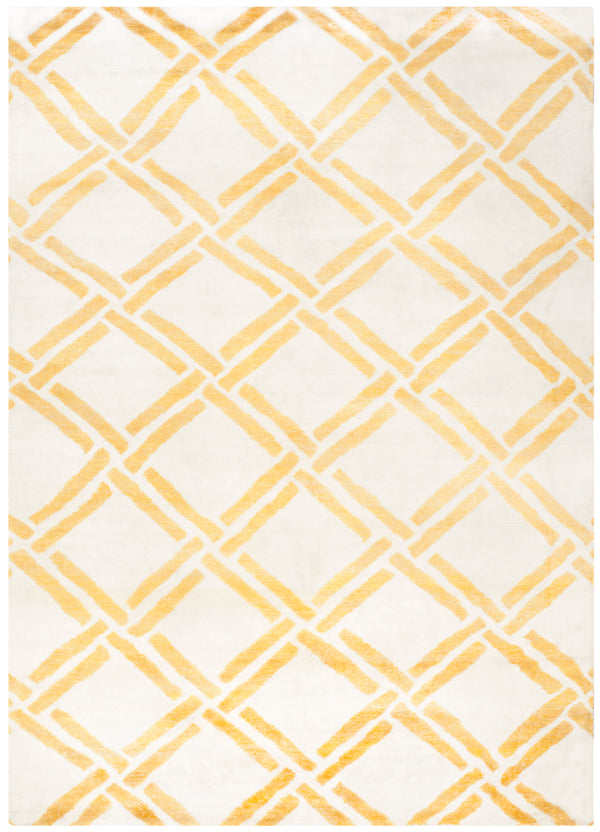 Moroccan 551 Hand Knotted 80% Viscose 20% Cotton 0 Rug Ivory / Gold 80% Viscose 20% Cotton MOR551B-6