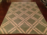 Moroccan 551 Hand Knotted 80% Viscose 20% Cotton 0 Rug Green / Ivory 80% Viscose 20% Cotton MOR551C-6
